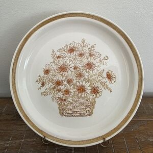 Vintage 70's Floral Basket Ceramic Plate Set Of 2 Jamestown China Ironstone